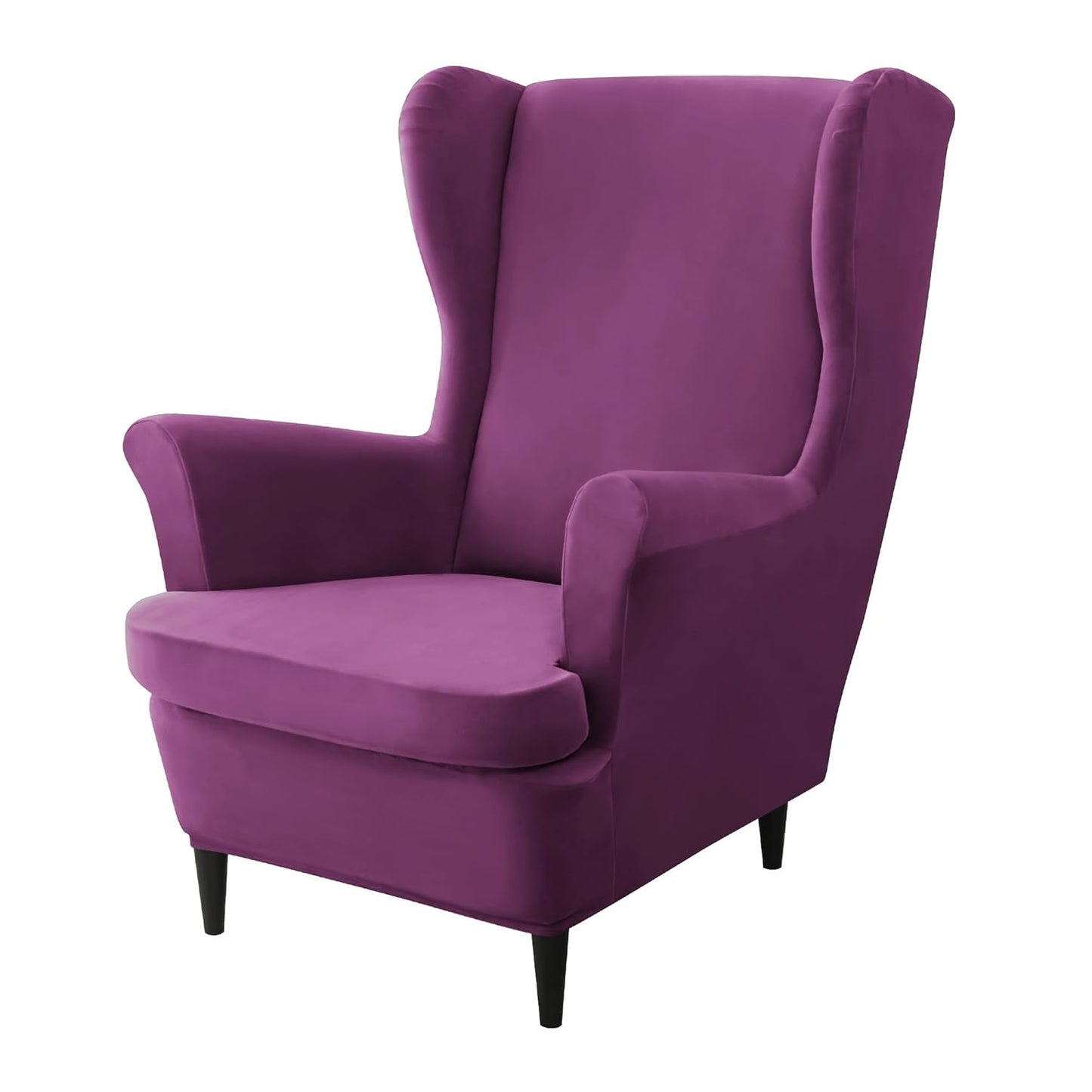 Buy Stylish Purple Premium Velvet Wing Chair Covers for Wingback Chairs