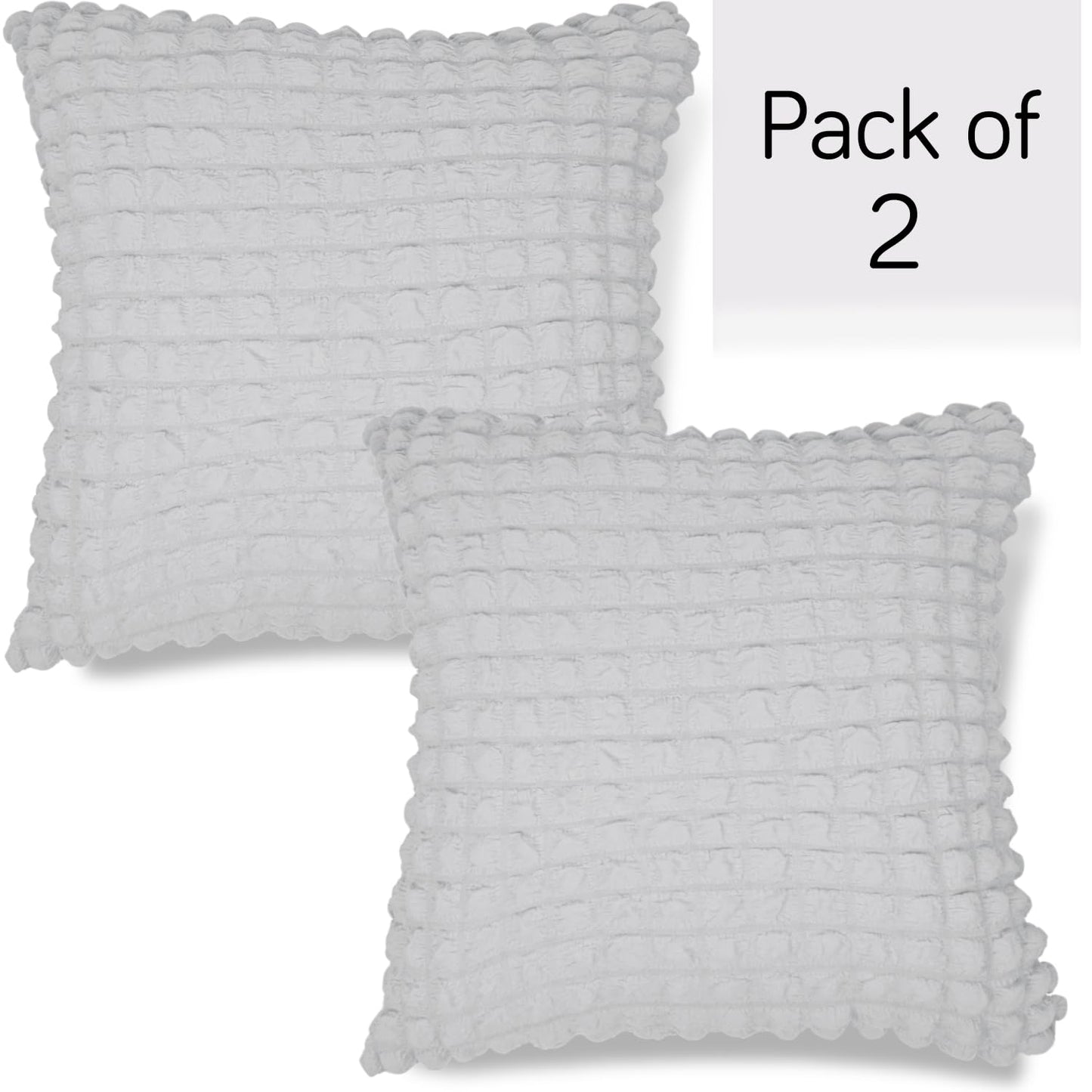HOKIPO Turkish Bubble Pack of 2 Cushion Cover 18x18, Ash Grey