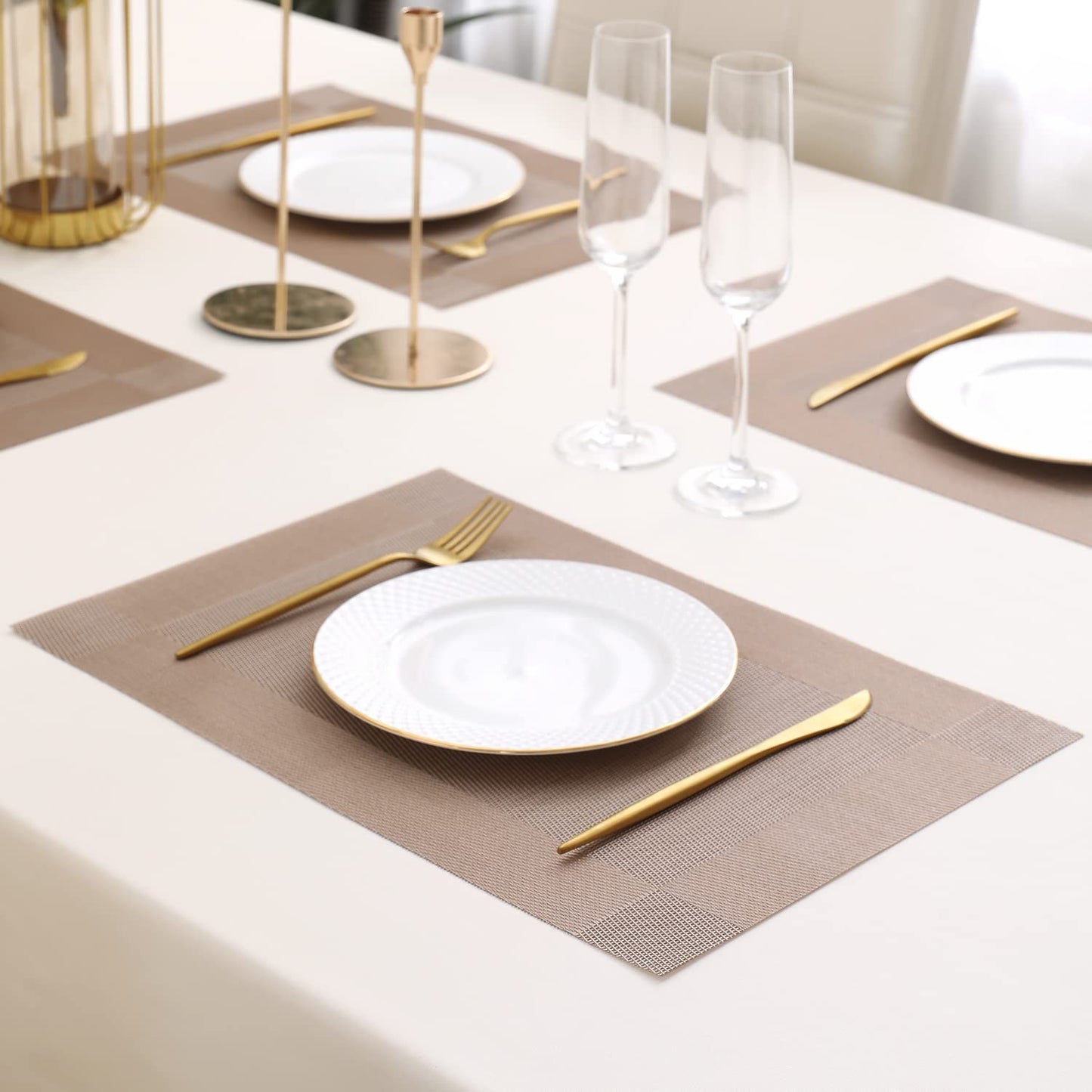 PVC Dining Table Mats, Copper Brown