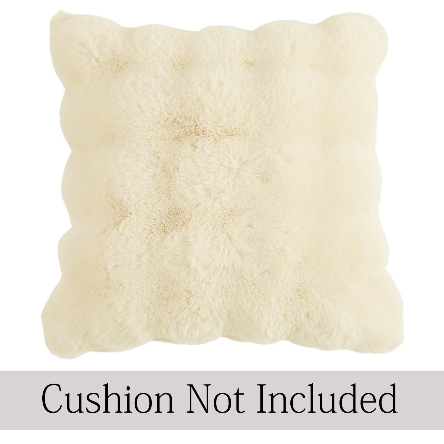 Buy cosy Beige Colour Cute Zippered faux rabbit fur Cushion Covers