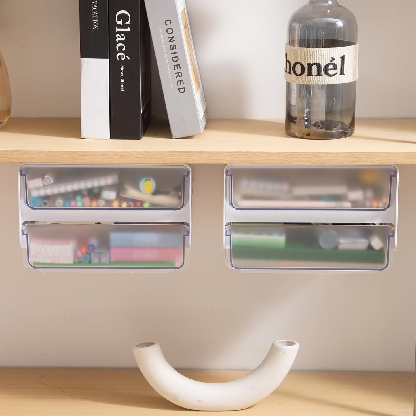 Drawers for Under Table/Wardrobe. Self Adhesive, Easy Installation. Innovative Desk Organizer