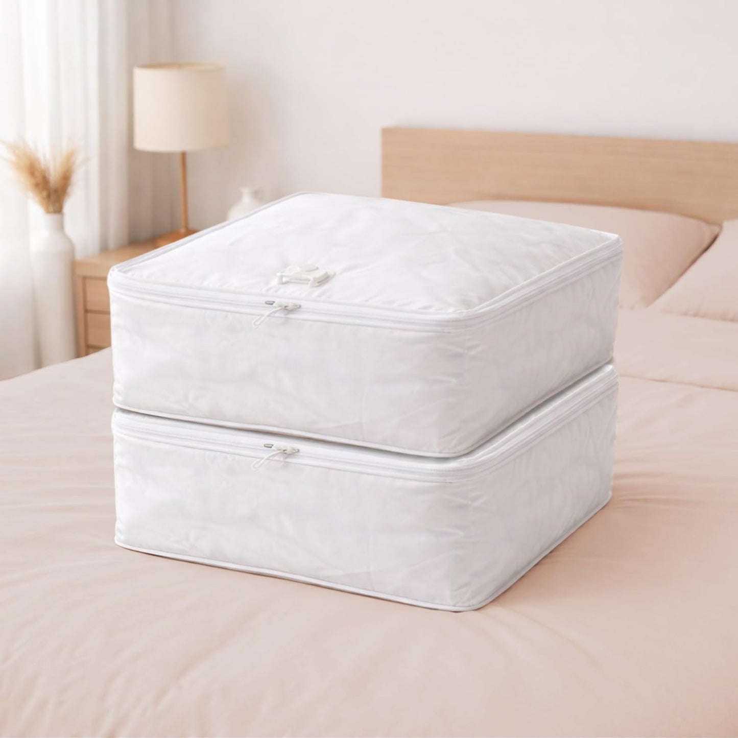 Foldable Clothes Organiser for Wardrobe and Closet Storage Bag - White