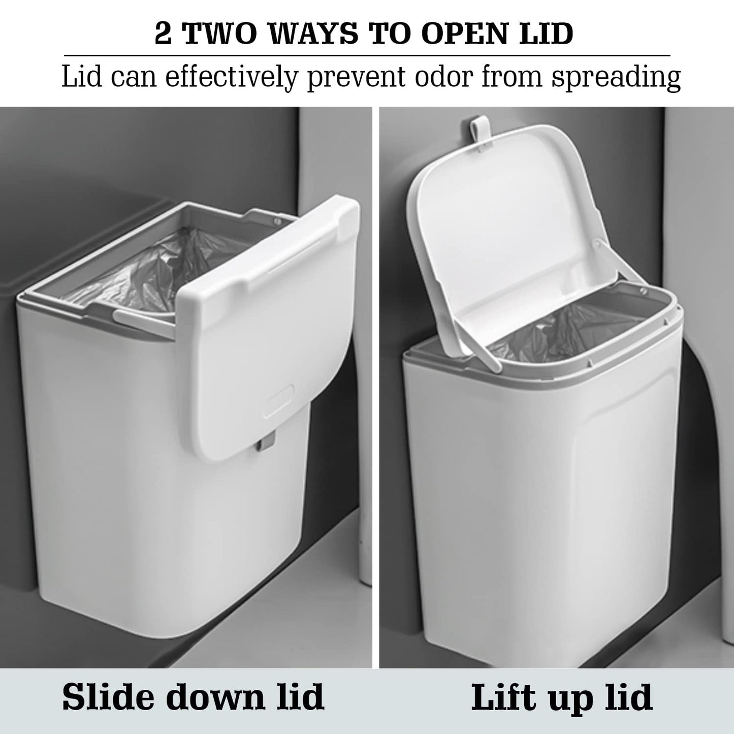 Plastic Hanging/Wall Mounted Dustbin For Bathroom Toilet Kitchen Home Or Office, White, Pack Of 1, Open-Top