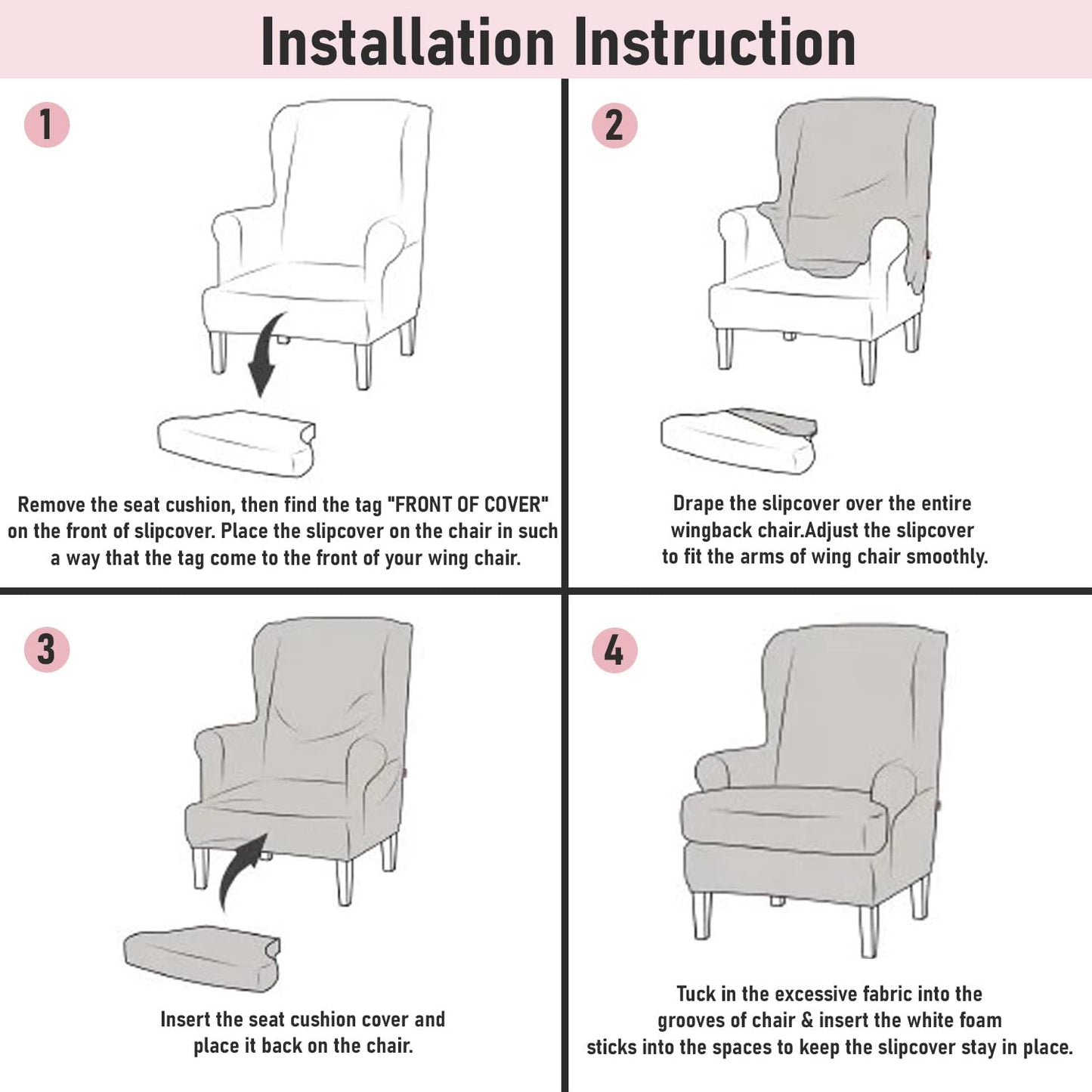 Step-by-Step Guide on How to Put on Wine Elastic wing chair cover