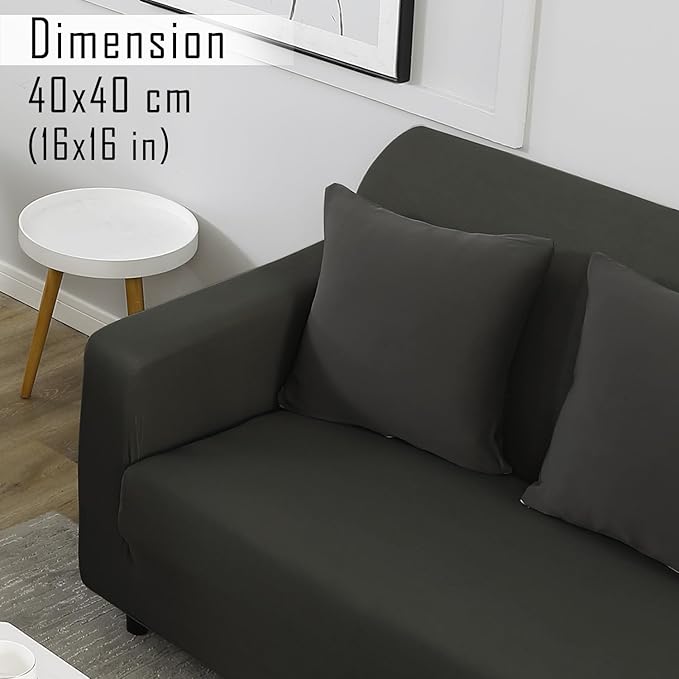 Elastic Stretchable Sofa Cover and Cushion Cover, Dark grey