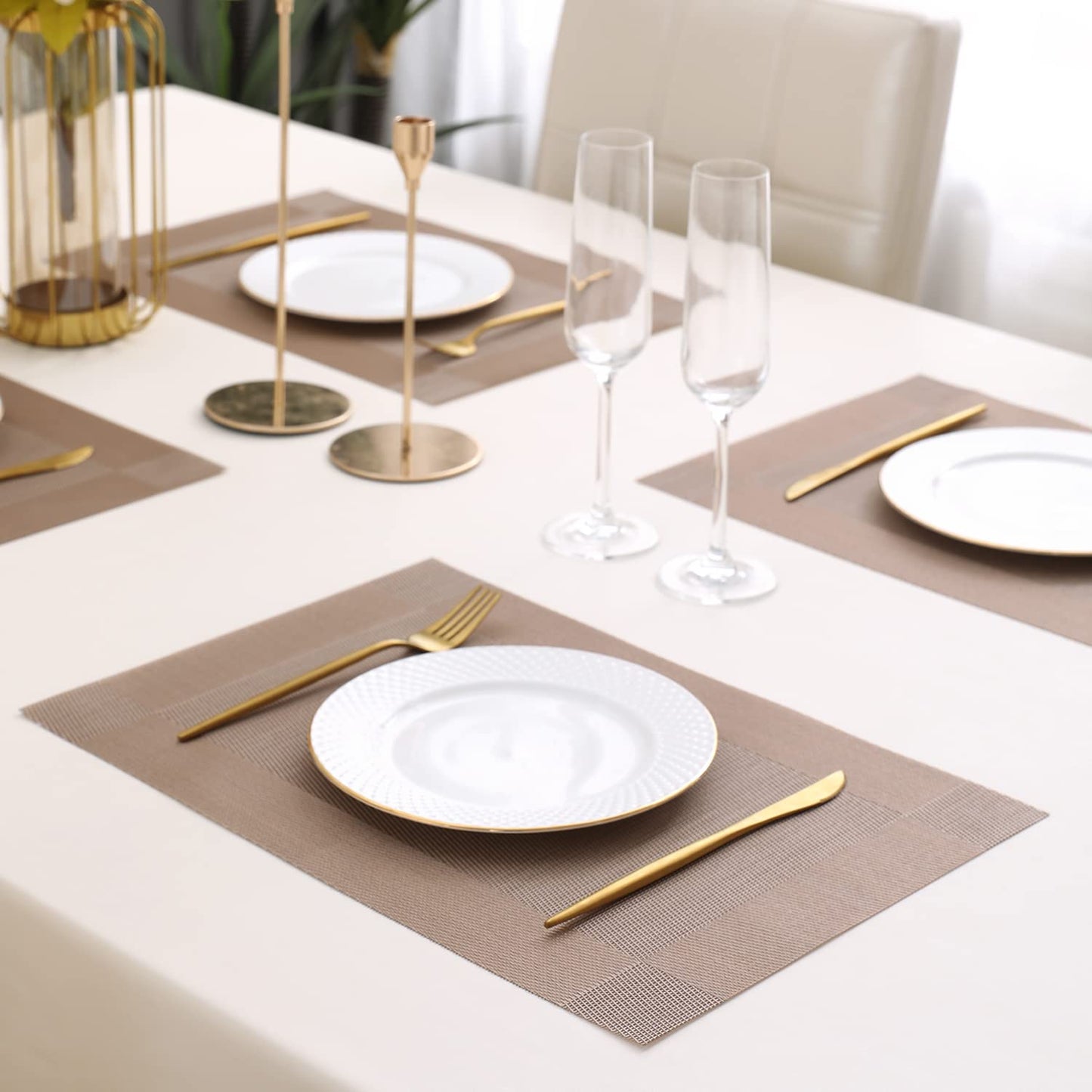 PVC Dining Table Mats, Copper Brown