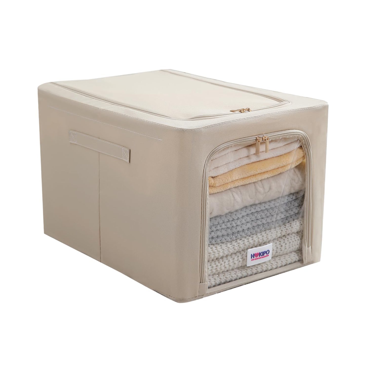 600D Oxford Fabric Wardrobe Organizer for Storage - Beige