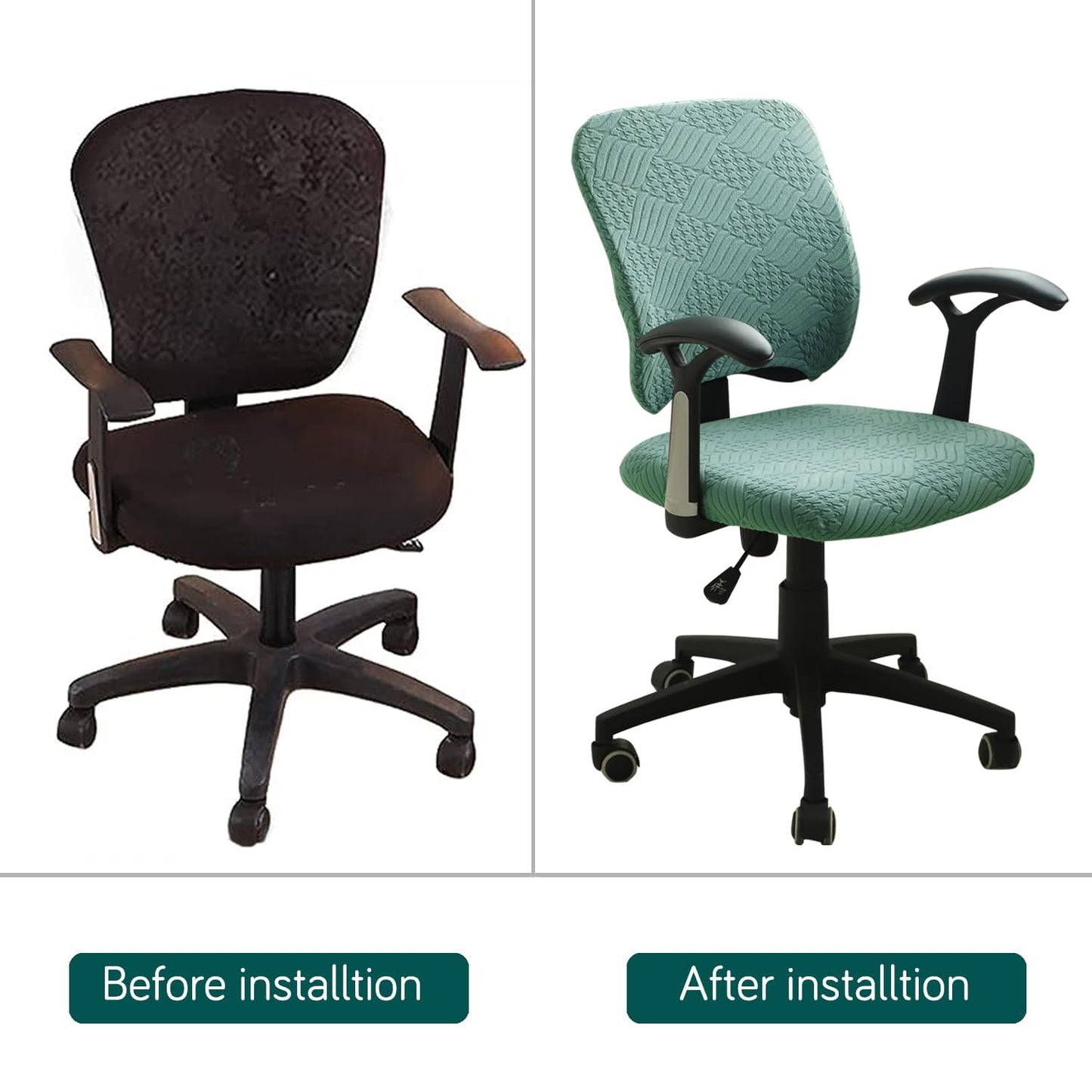 Stretchable Jacquard Office Chair Cover, Green