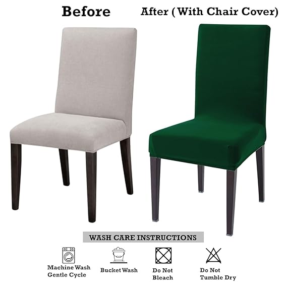 Stretchable dining chair cover – before and after with care tips