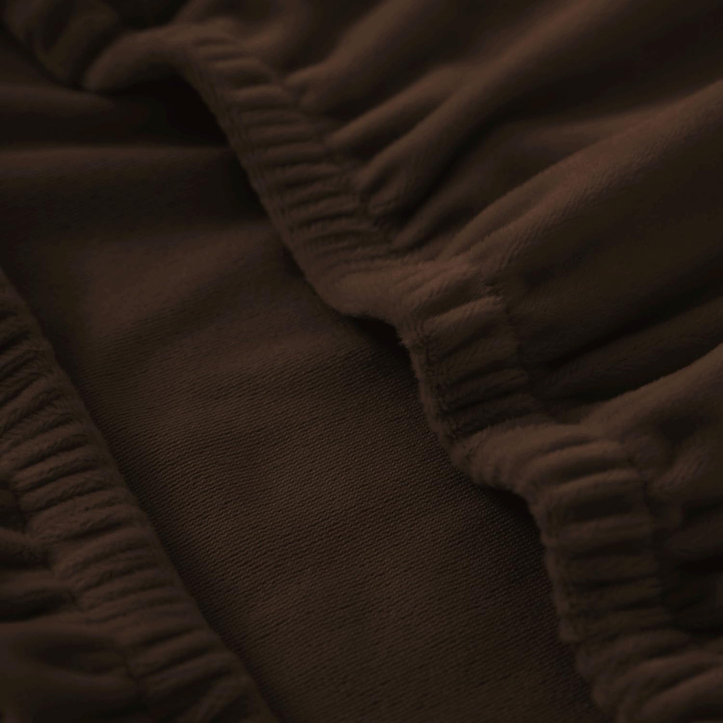 Elastic Stretchable Premium Velvet Dining Chair Cover, Brown