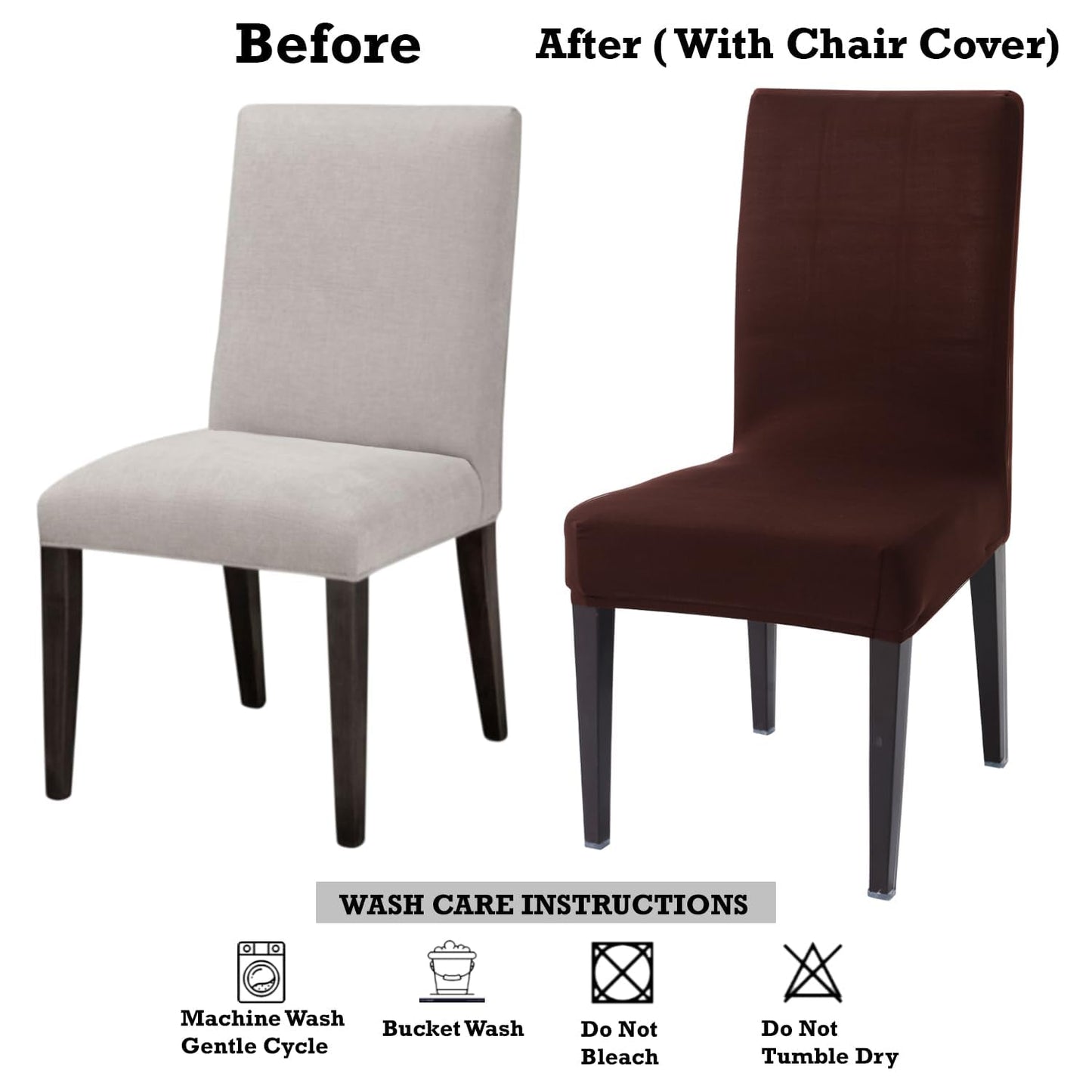 Stretchable dining chair cover – before and after with care tips