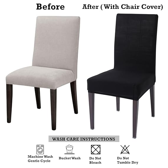 Stretchable dining chair cover – before and after with care tips