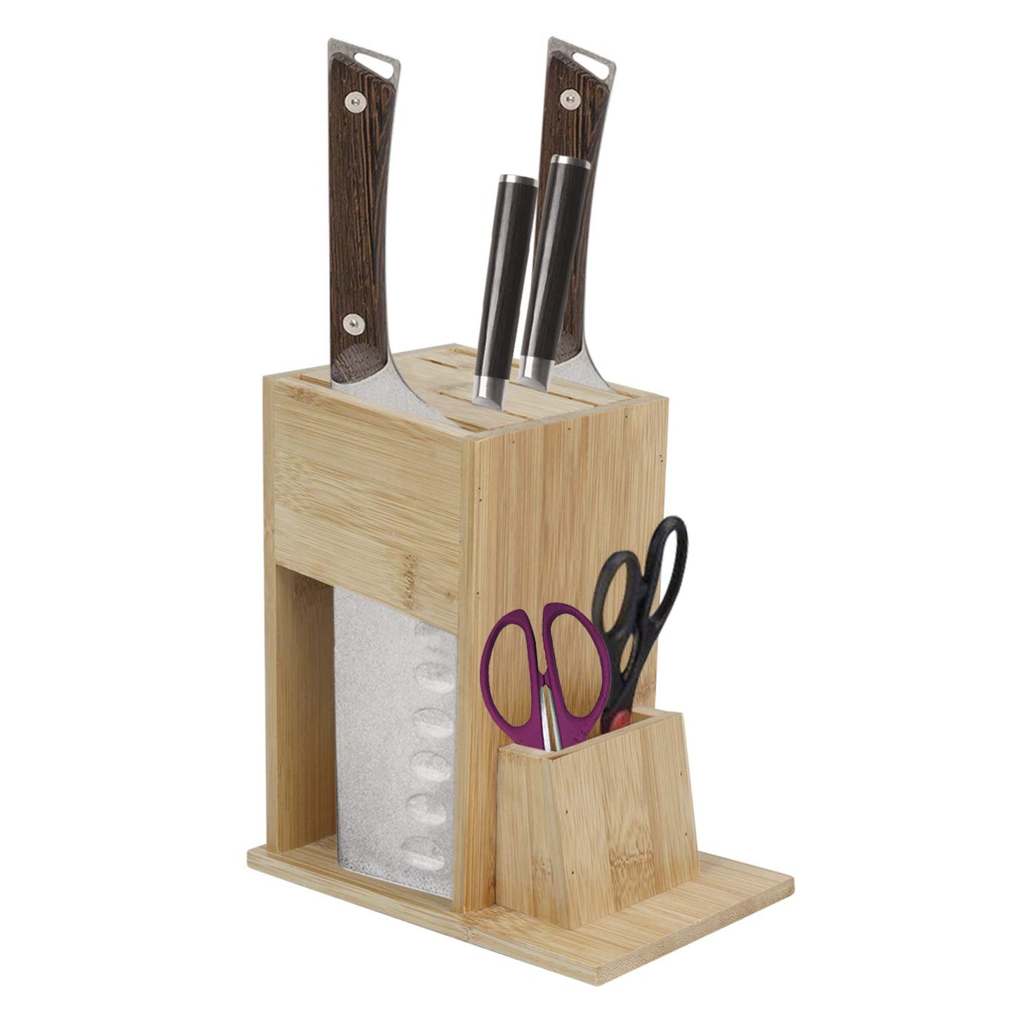 Wooden Knife Holder for Kitchen, Universal Knives Holder Stand with 5 Slots.