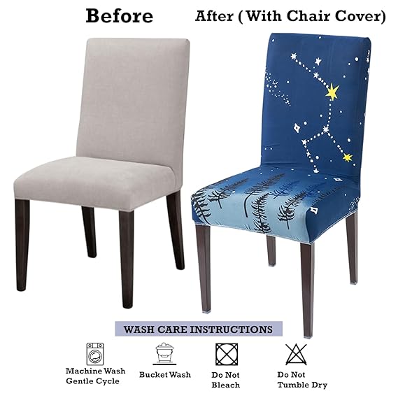 Dining chair covers – before and after with stretchable chair cover
