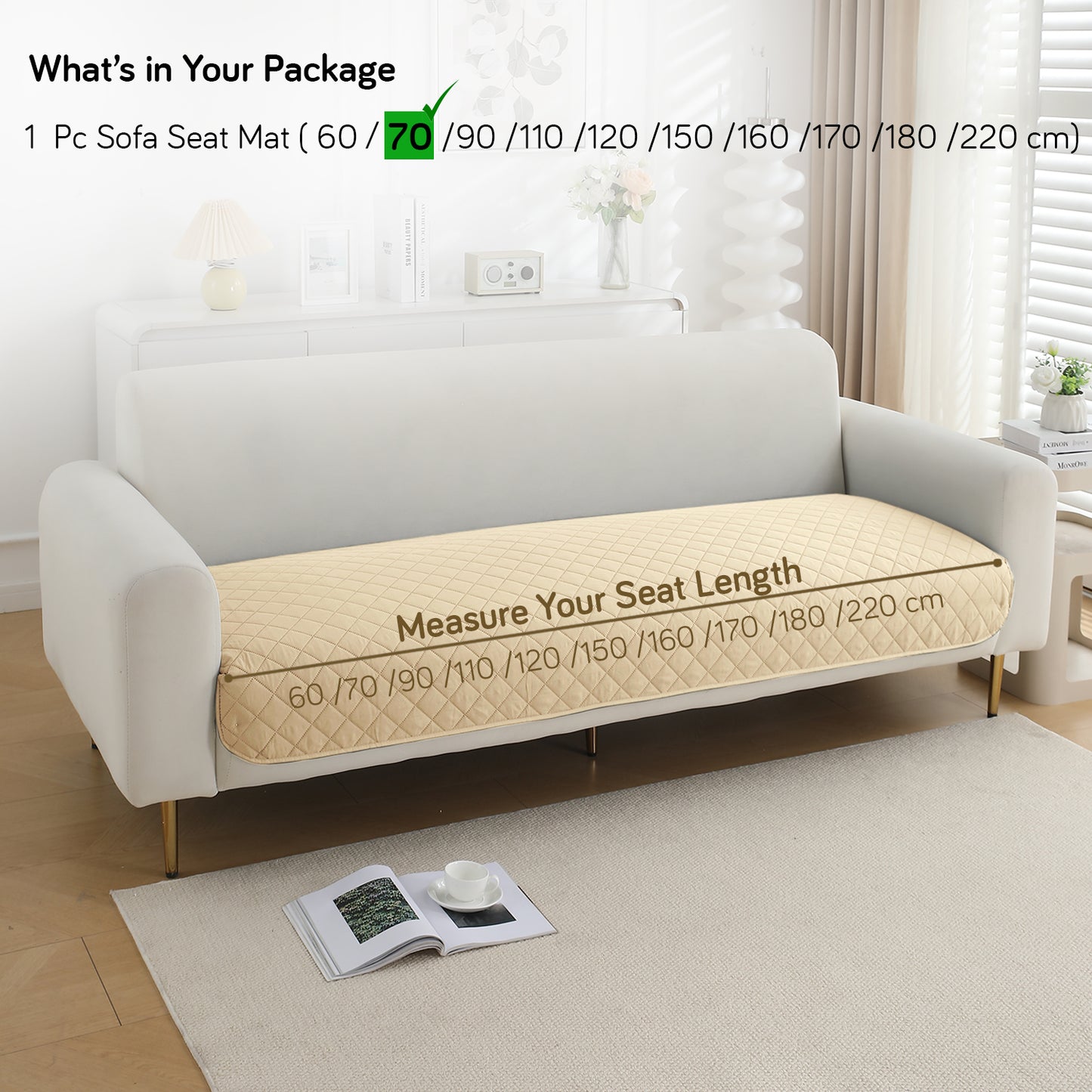 Waterproof Quilted Mats, Beige