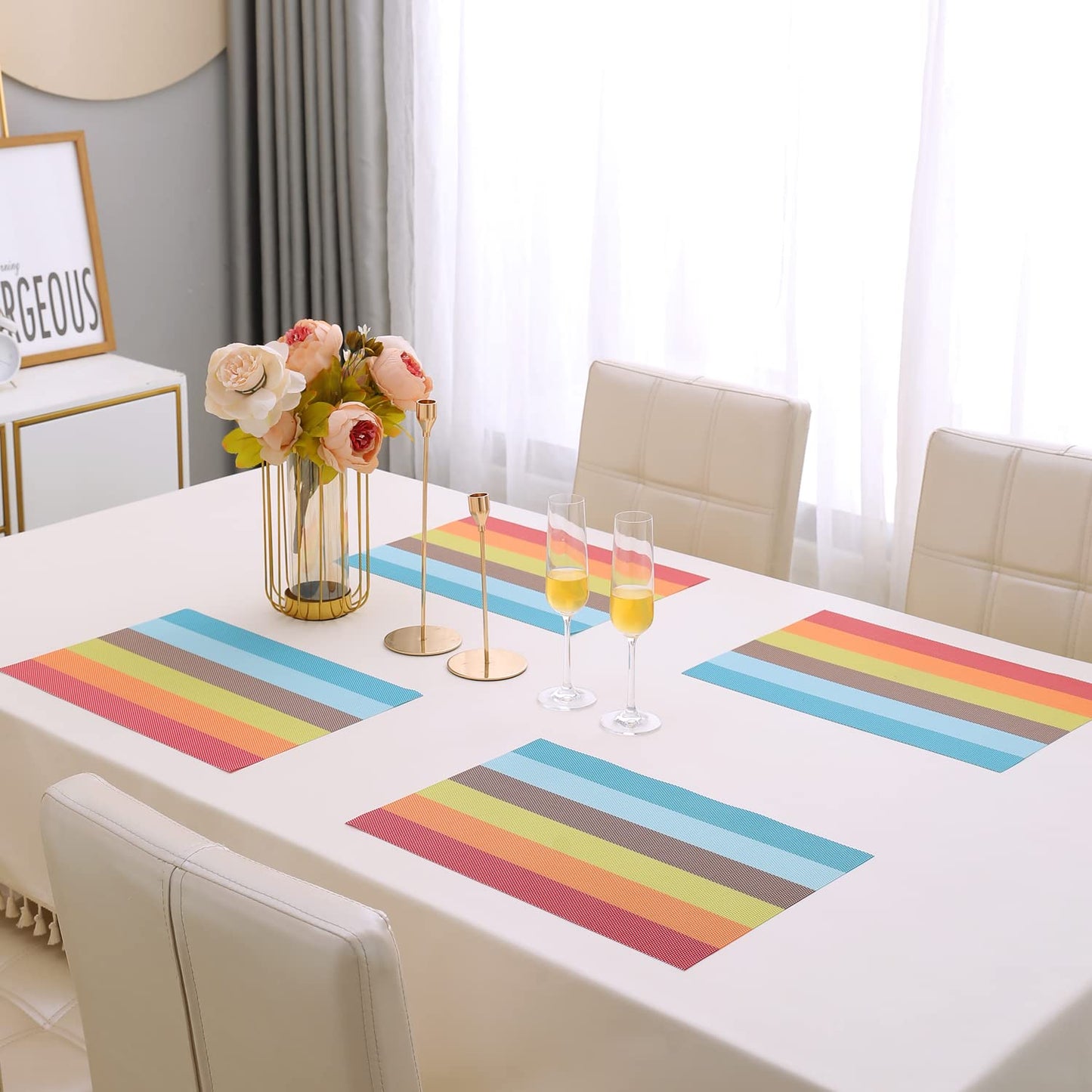 PVC Dining Table Mats, Multicolour