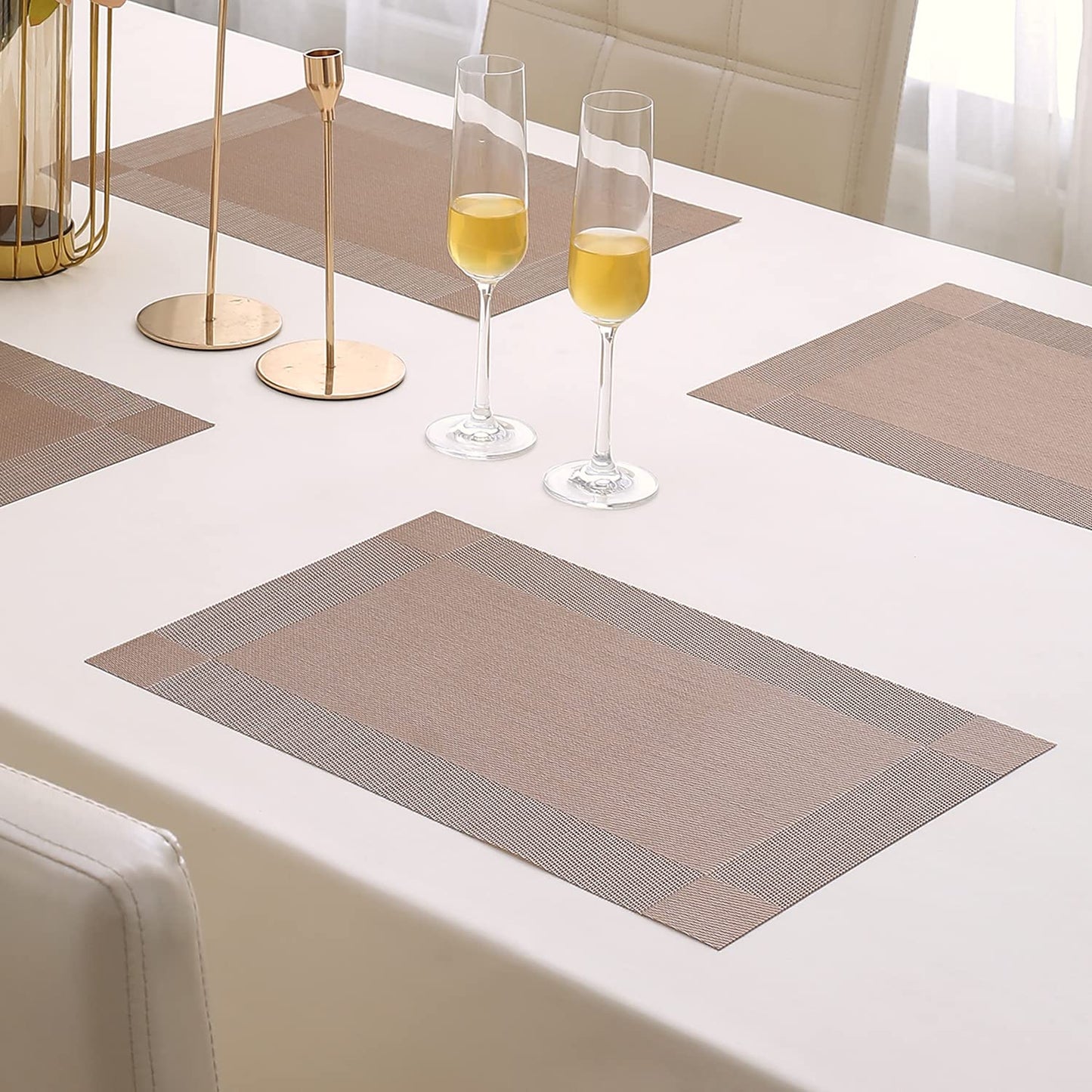 PVC Dining Table Mats, Copper Brown