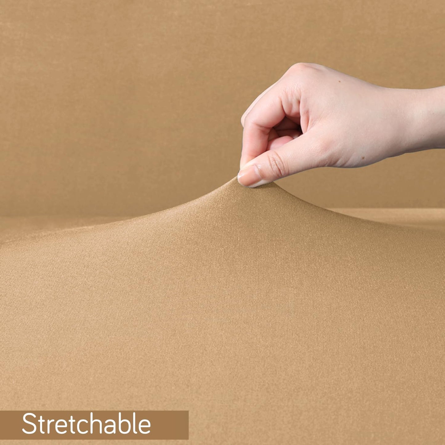 Gaming Stretchable Chair Cover for Computer Rotating Chair, Camel