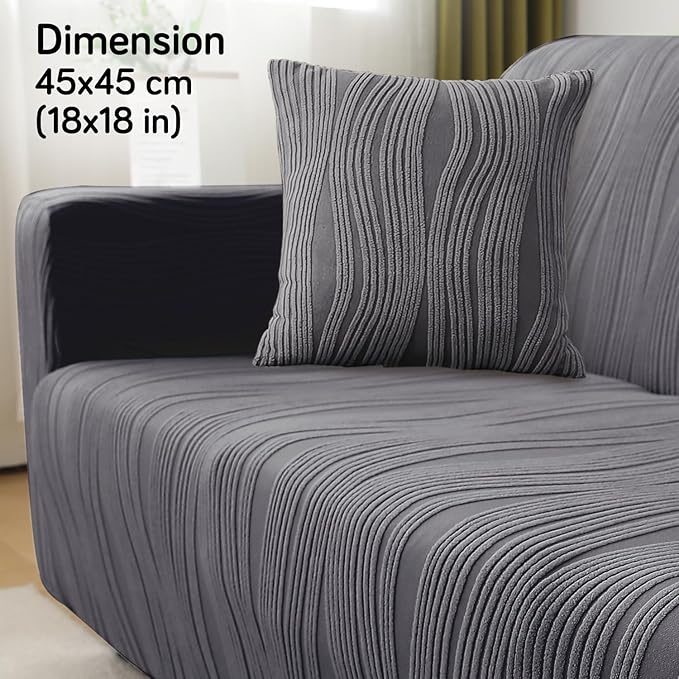 Buy Porpoise Grey Colour Premium Square Zippered Sofa Cushion Covers for Traditional Decor