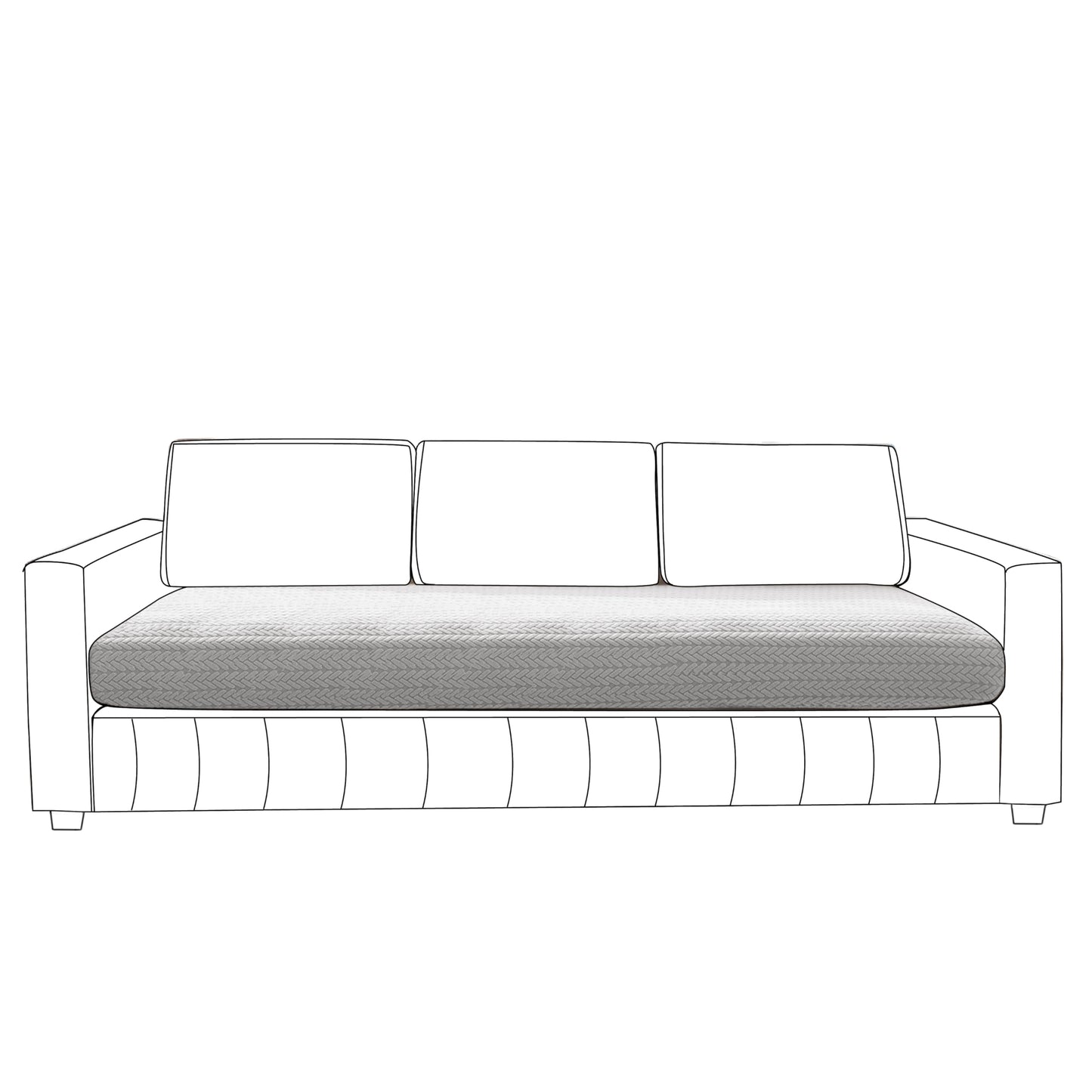 Stretchable Thick Jacquard Textured Seat Couch Cushion Cover for 1/2/3 Seaters, Light Grey