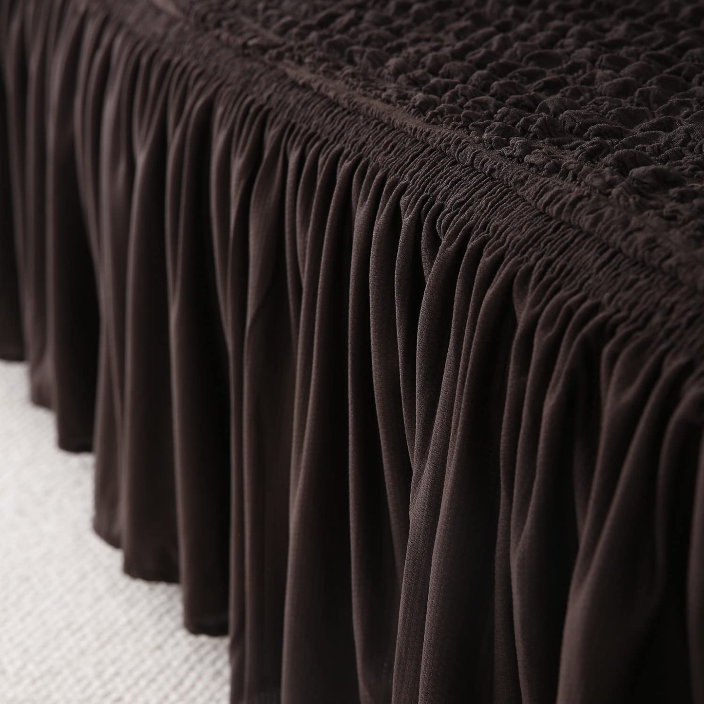 Dark Chocolate Elastic Turkish Bubble frill beautiful sofa ke cover