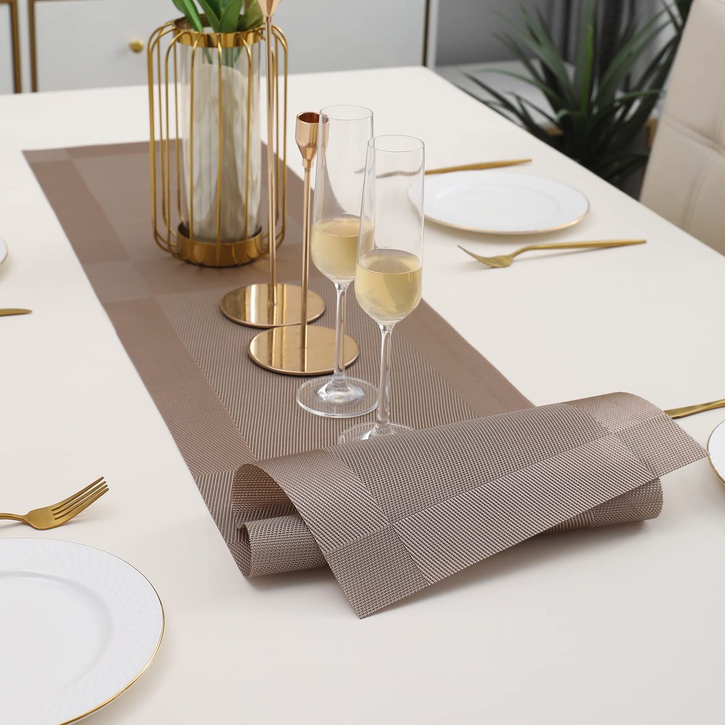 PVC Table Runner for Dinner and Coffee Table, Copper