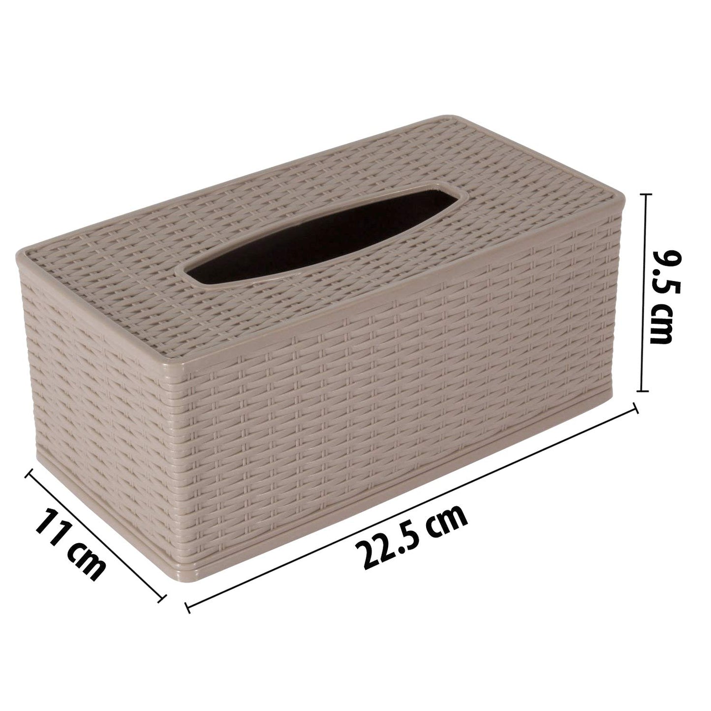 Plastic Tissue Paper Napkin Dispenser Box Holder for Car, Home, Office (Brown)