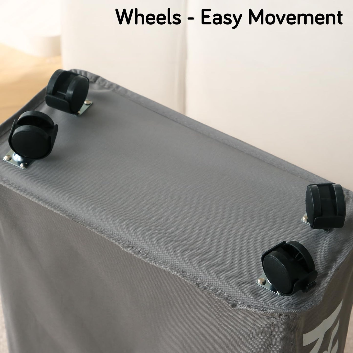 Laundry Bag with Wheels Hamper, Grey