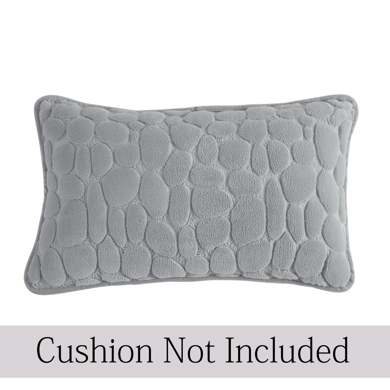 Buy Moon Grey Colour Premium Zippered Pebble Texture Milk Velvet Cushion Covers | Rectangular Pillows