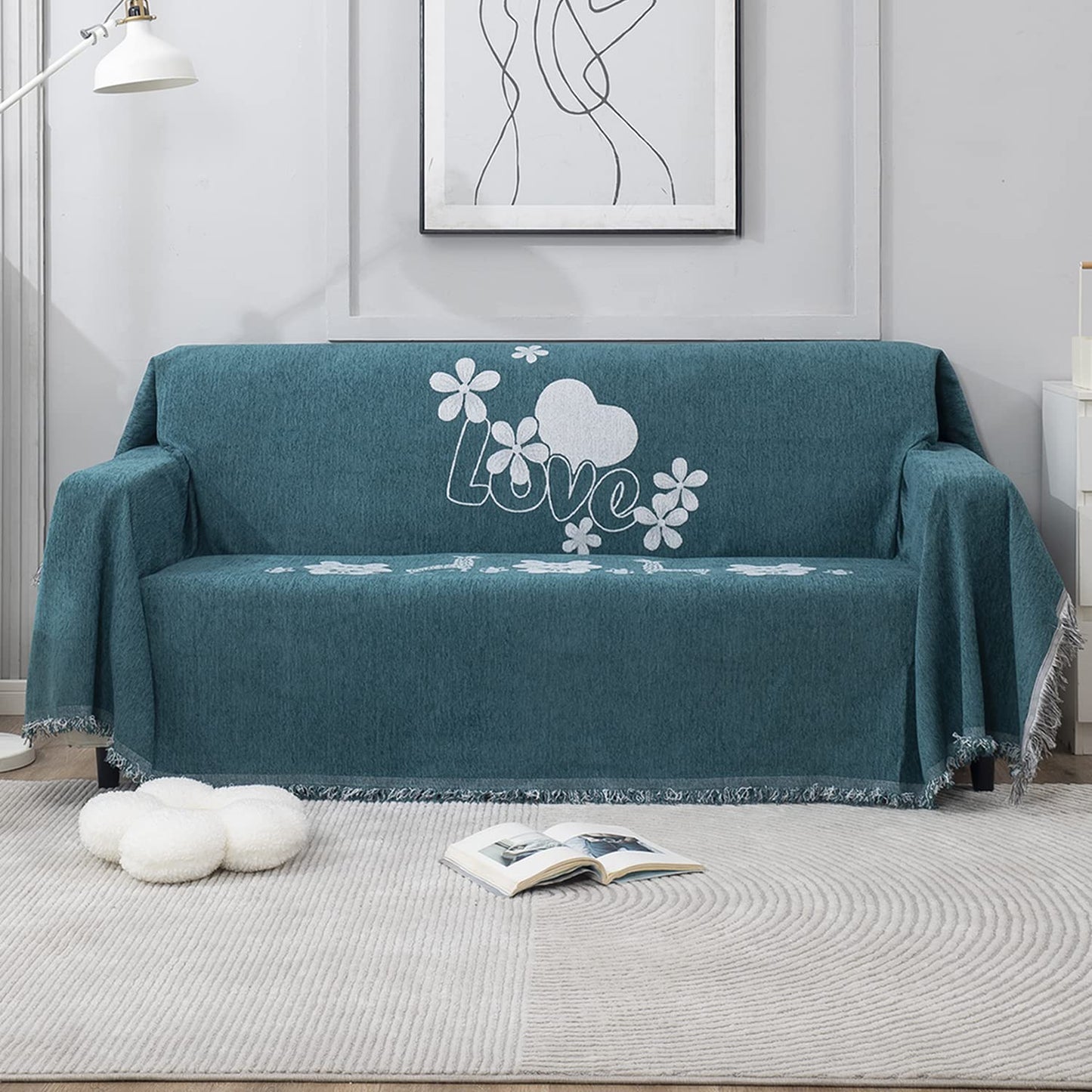 Thick, Soft and Pet Friendly Chenille Sofa Cover Throw,