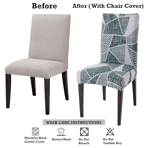 Stretchable dining chair cover – before and after with care tips