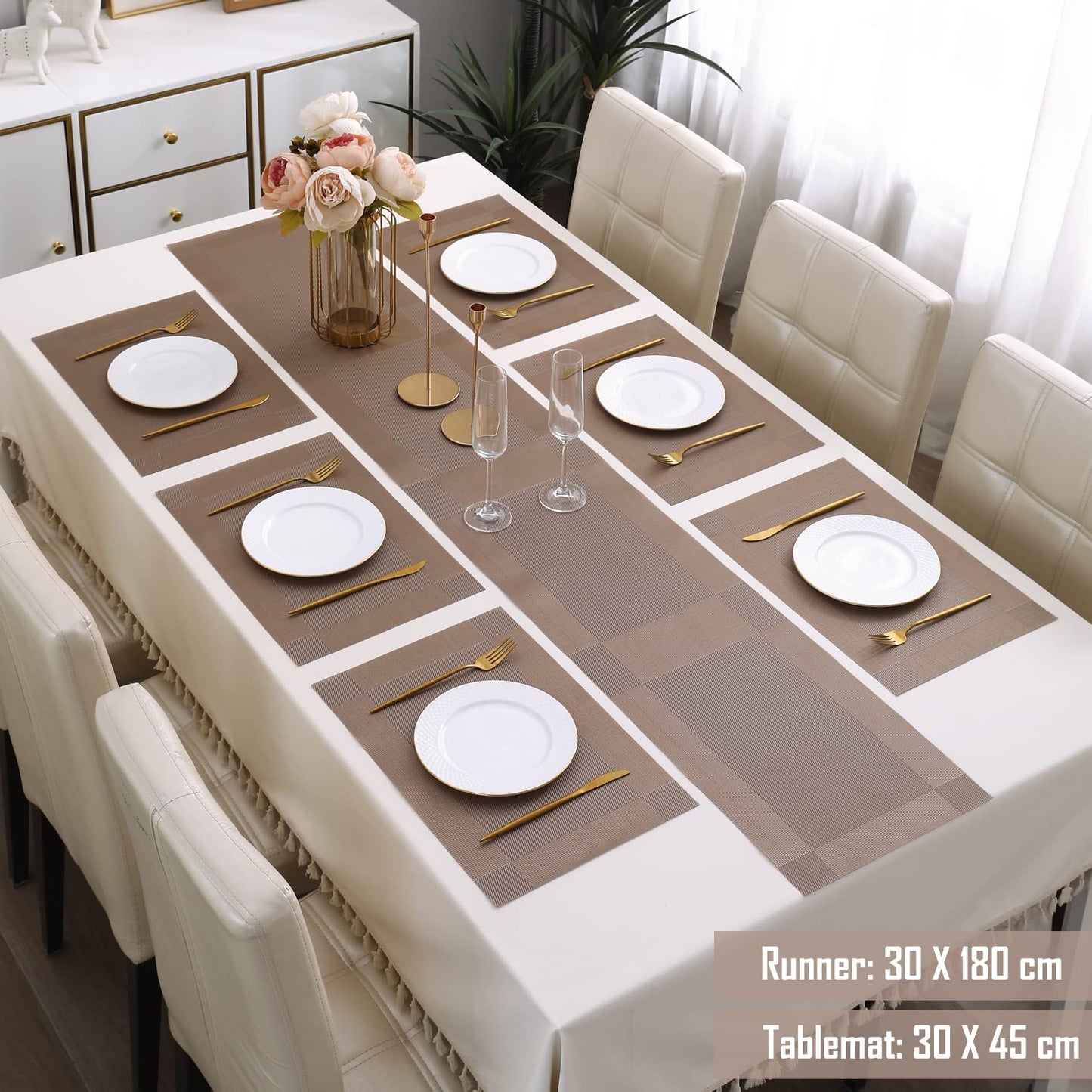 PVC Dining Table Mats, Copper Brown