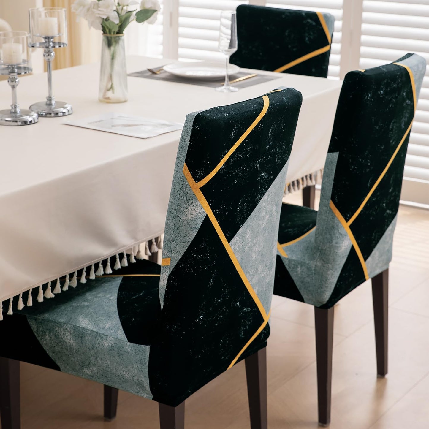 Multicolor Abstract Geometry Print stylish chair cover