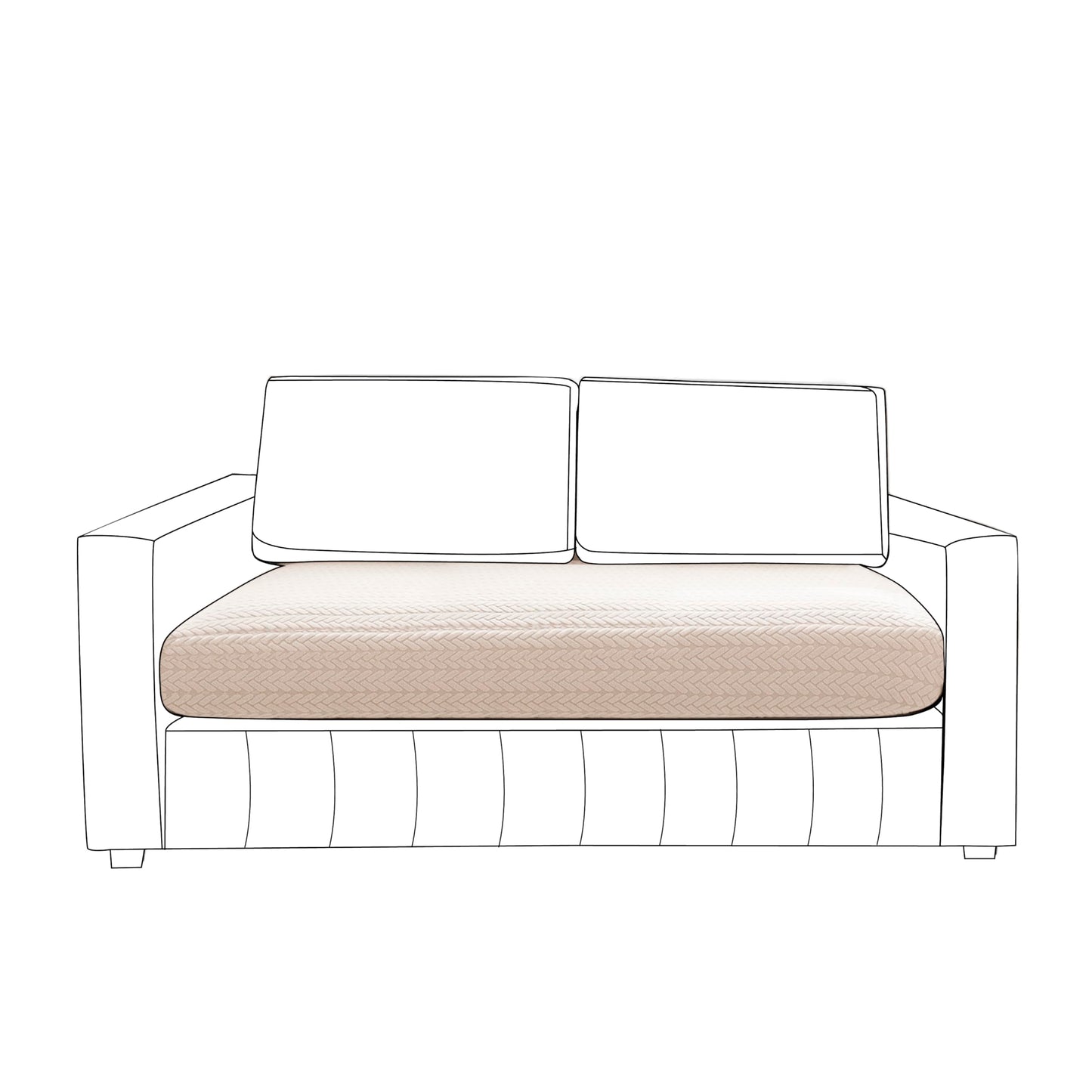 Stretchable Thick Jacquard Textured Seat Couch Cushion Cover for 1/2/3 Seaters, Beige