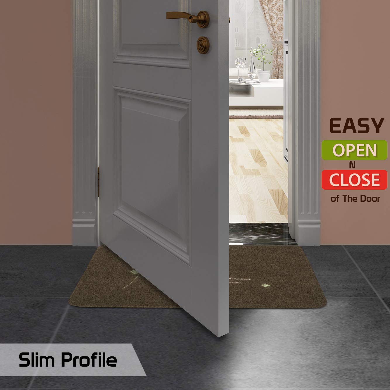 Rubber Back Dirt Trapper Inside Outside Main Door Mats for Entrance Big Size, 45 x 70 cm, Brown
