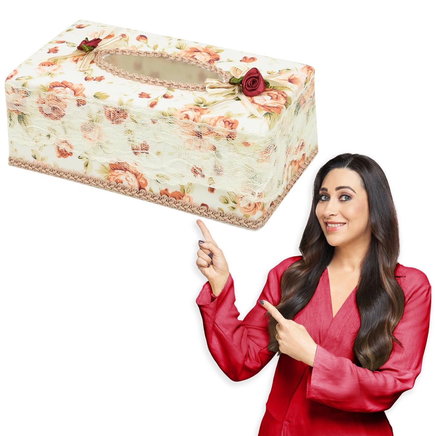 Plastic Tissue Box Holder, Brown