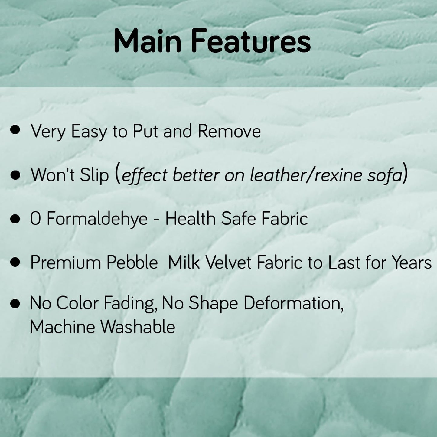 Premium Pebble Milk Velvet L Shape Sofa Cover Mat, Fog Blue