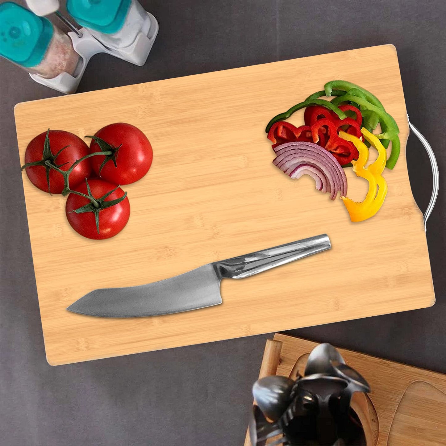 Bamboo Wood Jumbo Chopping Cutting Board for Kitchen - Beige