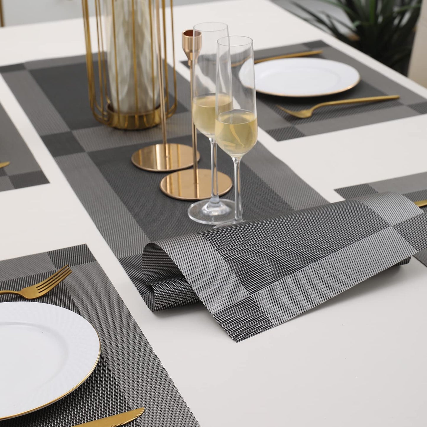 PVC Dining Table Mats, Grey