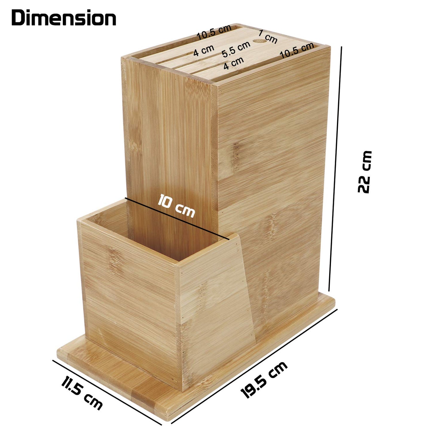 Wooden Knife Holder for Kitchen, Knives Holder Stand with 5 Slots