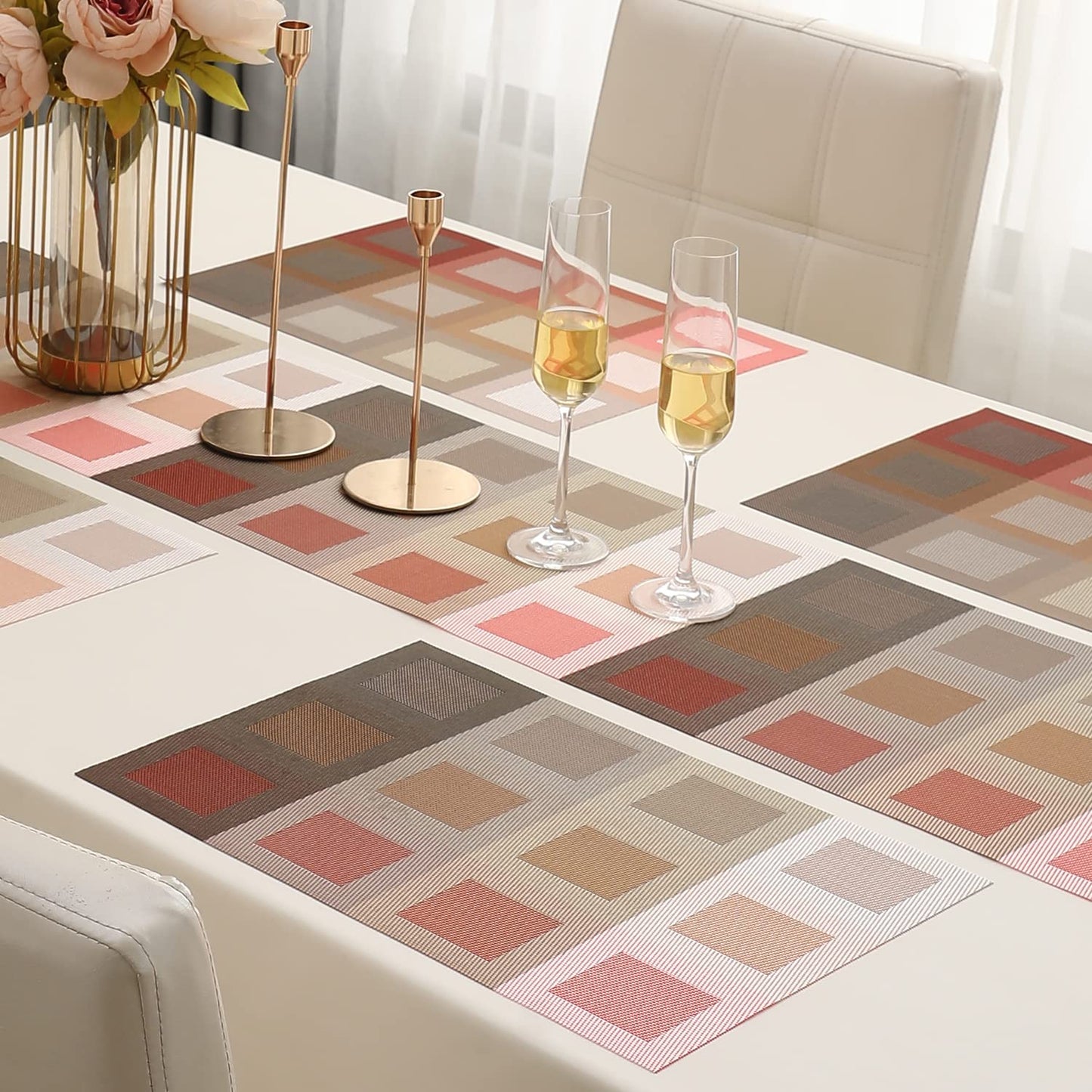 PVC Dining Table Mats, Gradient Red