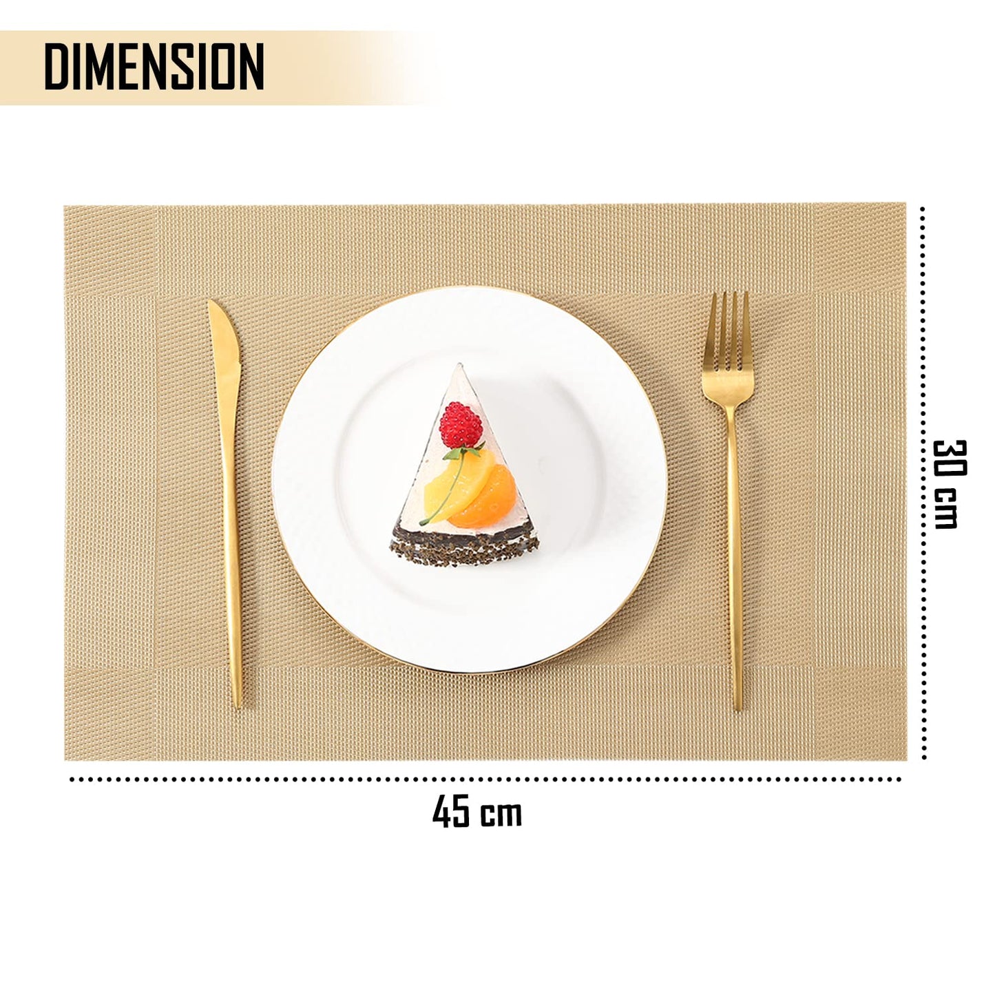 PVC Dining Table Mats, Gold