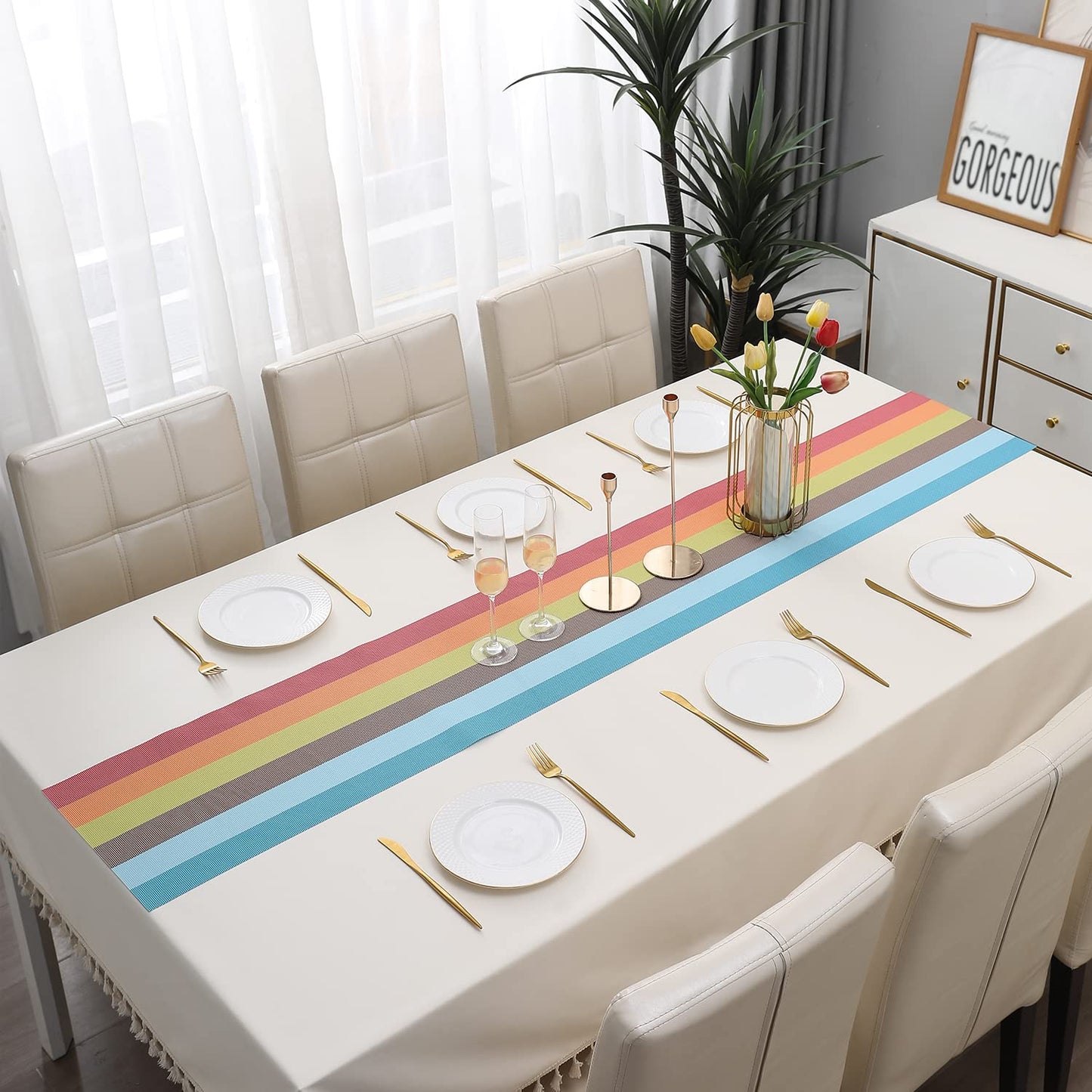PVC Table Runner for Dinner and Coffee Table, Multicolour