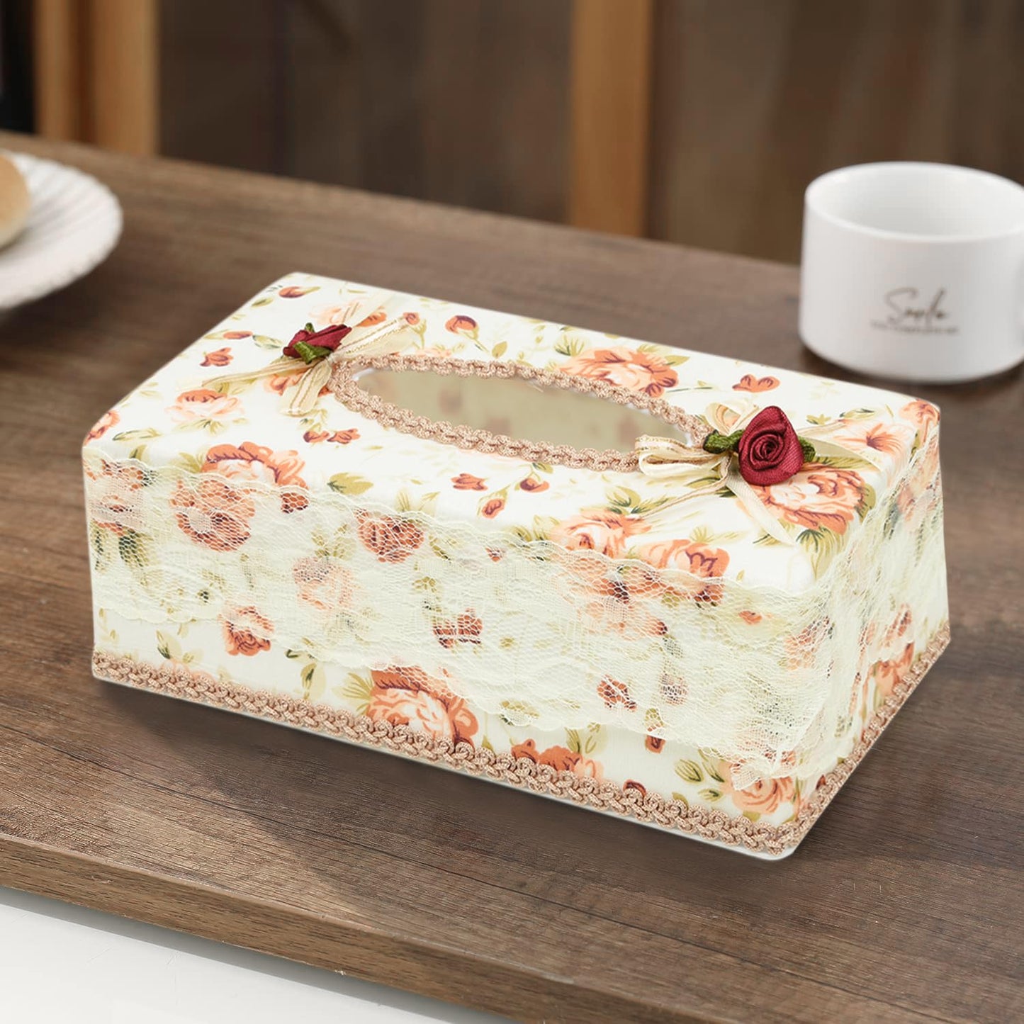 Plastic Tissue Box Holder, Brown