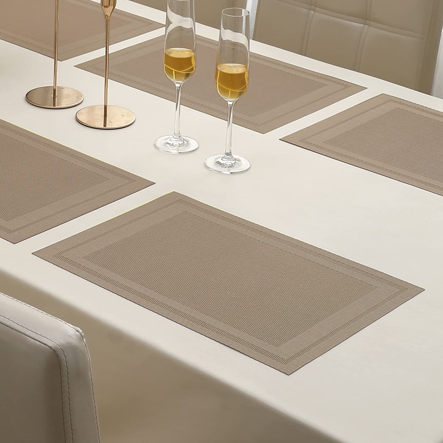 PVC Dining Table Mats, Beige