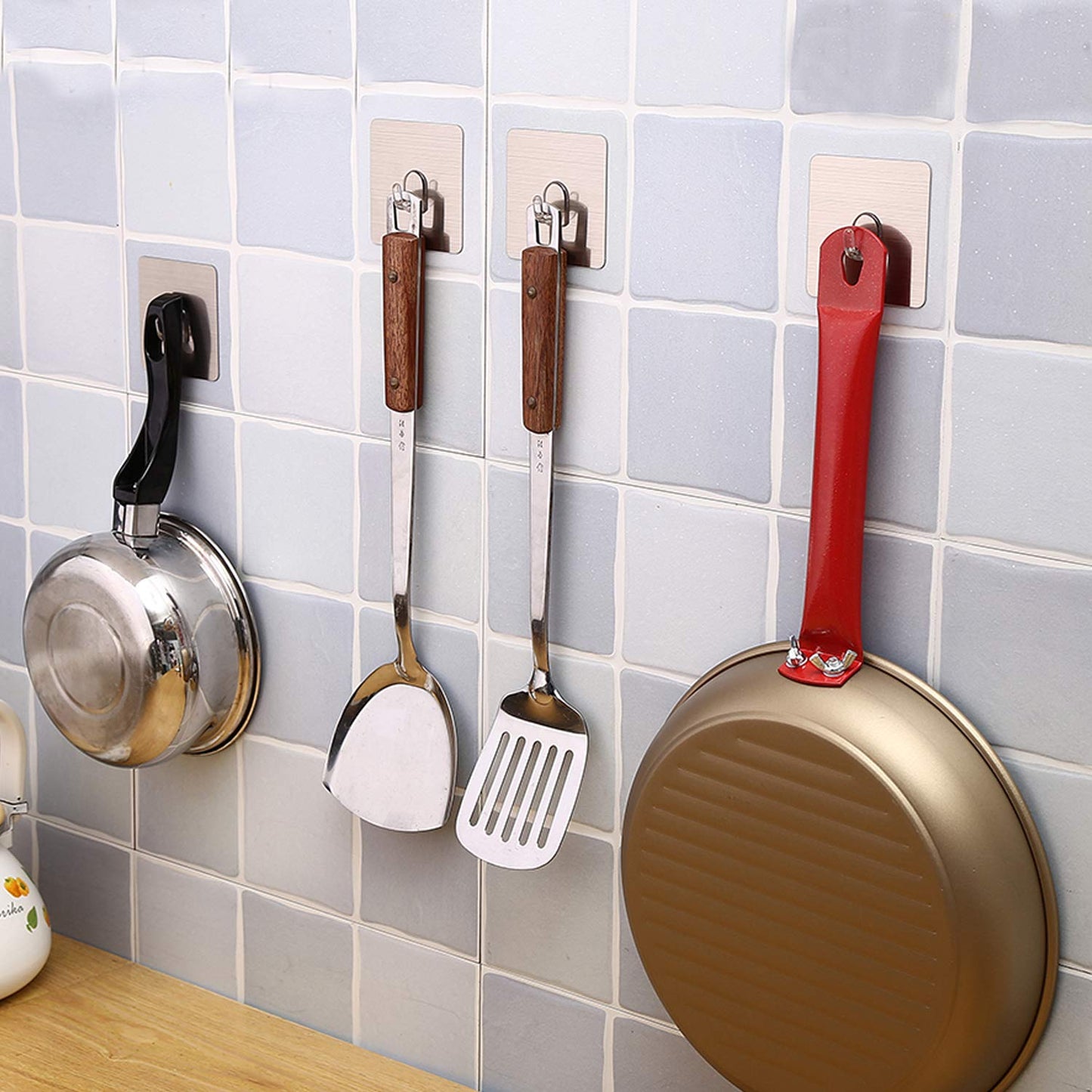 Magic Sticker Series Self Adhesive Hooks, Pack of 6/12 (Load Bearing Capacity of 3 KG Each Hook)
