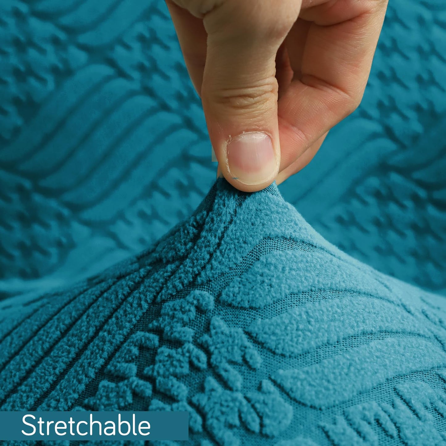 Stretchable Jacquard Office Chair Cover, Turquoise