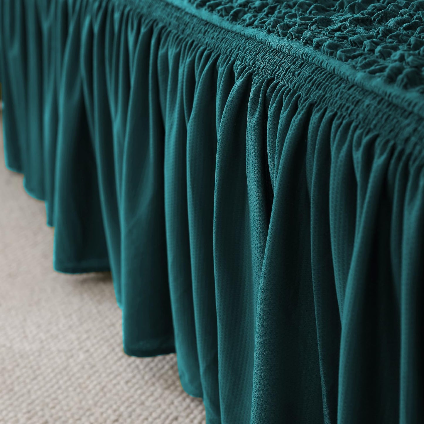 Teal Turkish Bubble frill full stylish sofa cover set