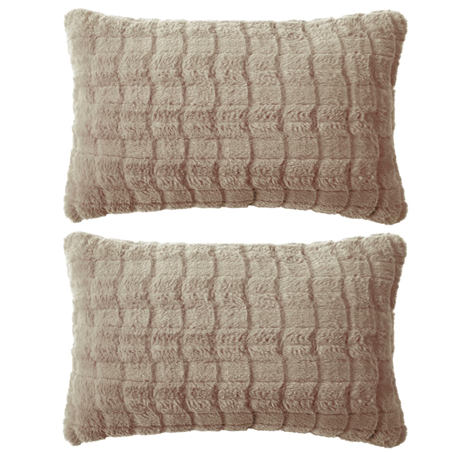 Buy cute Beige colour Zippered Plush Cushion Covers