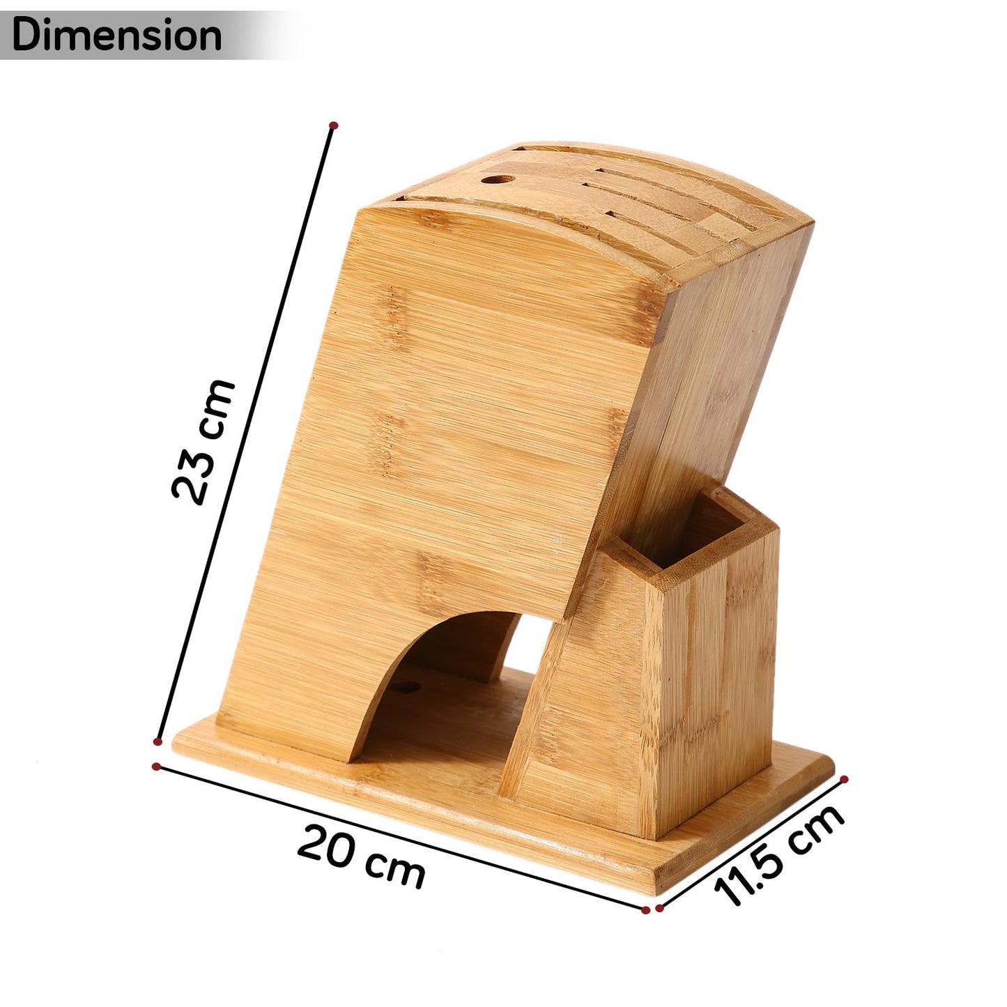 Wooden Knife Holder for Kitchen, Universal Knives Holder Stand with 5 Slots